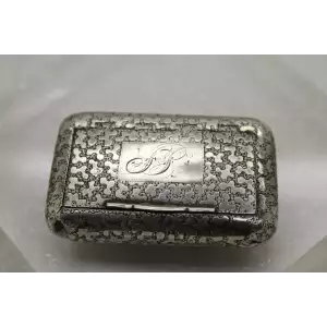 Antique English Gold Wash .925 S.S. PEBBLE DESIGN SNUFF BOX