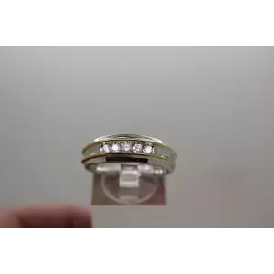 10k W.G. & Y.G. .35ctw DIAMOND BAND ring size 10.25