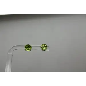 Signed 14k Y.G. Round Cut PERIDOT STUD earrings