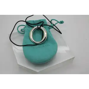 TIFFANY & CO .925 S.S. ELSA PERETTI SEVILLANA BLACK SILK CORD neck.