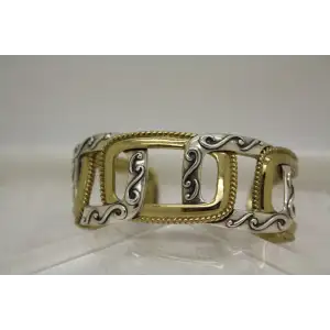 CAROLYN POLLACK RELIOS .925 S.S. & Brass BUCKLE CUFF