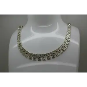 MILOR .925 S.S. FLAT GRADUATED MESH LINK DESIGN necklace 18