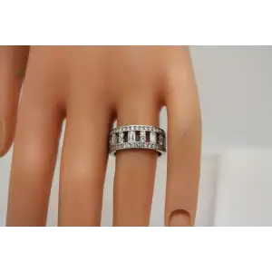 SIMON G. 18k W.G.  1.0ctw DIAMOND 8mm ETERNITY BAND ring size 7
