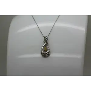 FAS .925 S.S. NATURAL OPAL & DIAMOND DOUBLE INFINITY necklace