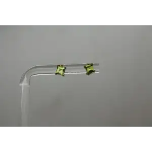 Signed STS 10k Y.G. Square Cut PERIDOT SQUARE STUD earrings