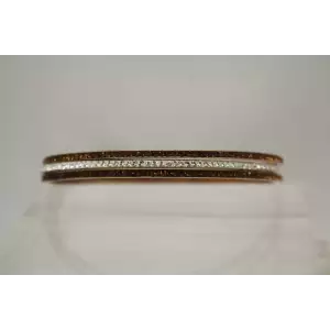 R.G. over .925 S.S. BROWN & WHITE CRYSTAL 3pc. BANGLES SET