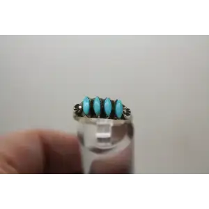 NATIVE AMERICAN .925 S.S. NAVAJO TURQUOISE ring size 8