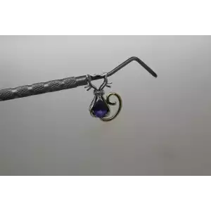 ALWAND VAHAN .925 S.S. 14k DIAMOND & BLUE SAPPHIRE CAT pendant