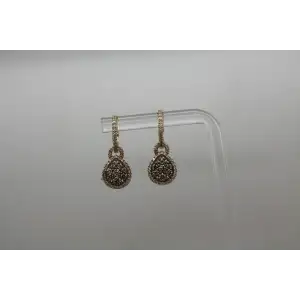 LeVIAN 14k S.G. .50ctw CHOCOLATE .33ctw NUDE DIAMOND earrings #