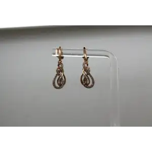 JWBR 14k R.G. .24ctw DIAMOND SWIRL INFINITY DANGLE earrings