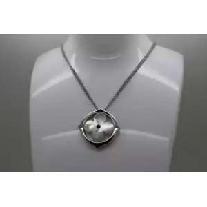 .925 Sterling Silver HONORA MOTHER of PEARL CHERRY BLOSSOM necklace 18