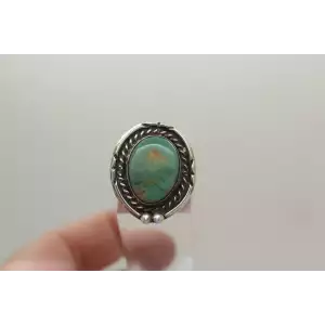 .925 Sterling Silver TURQUOISE NATIVE AMERICAN ring size 6.25
