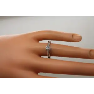 Signed .925 S.S. DIAMOND HALO PROMISE ENGAGEMENT ring size 6.75