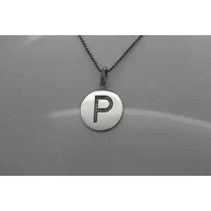 BJG .925 Sterling Silver DIAMOND Accent LETTER 