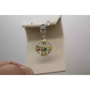 CONCORDE COLLECTION .925 S.S. IRISH PRAYER EMERALD DANGLE charm