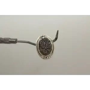 LORI BONN .925 S.S. PUTTING ON THE GLITZ HEMATITE OVAL SLIDE CHARM