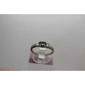 114k White Gold TREATED GREEN DIAMOND & WHITE DIAMOND .53ctw ring size 5.5