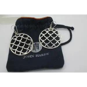 JOHN HARDY LARGE LEGENDS NAGA .925 18k DOT DANGLE earrings