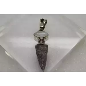SAJEN .925 S.S. JASPER MOONSTONE ONYX RUBY pendant