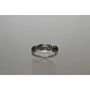 LeVian 14k W.G. 3/8ctw CHOC. & WH. DIAMOND INFINITY ring size 8