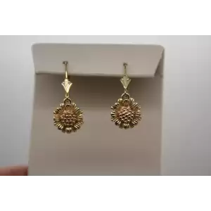 14k Y.G. MICHAEL ANTHONY MA SUNFLOWER DAISY DANGLE earrings