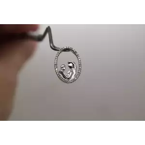 JWBR 10k White Gold .30ctw DIAMOND MOTHER & CHILD pendant