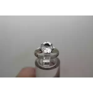 .925 S.S. Large CZ SOLITAIRE ring size 5.75