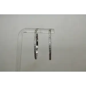 .925 S.S. Sparkling CZ MEDIUM HOOP earrings