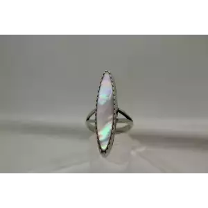 J.J. JEFFERSON JAMES NAVAJO .925 S.S. MOTHER OF PEARL ring size 8.75