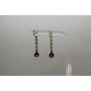 Mexico 14k Y.G. AMETHYST & CZ DROP DANGLE earrings, Stunning