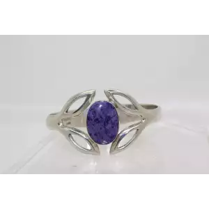 TAXCO MEXICO .925 S.S. PURPLE CHAROLITE FANCY HINGED bracelet 7