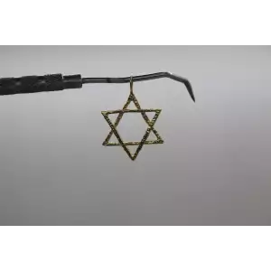 14k Yellow Gold JERUSALEM STAR of DAVID  Openwork Pendant