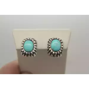 .925 Sterling Silver TURQUOISE SOUTHWESTERN DESIGN stud earrings