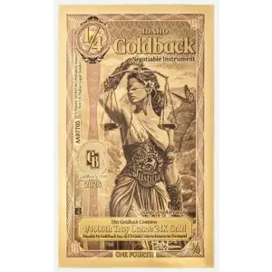 1/4 Goldback 1/4000th oz Aurum Gold Note (24k) Any State