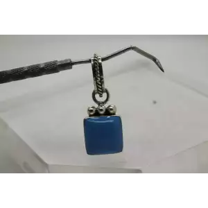 .925 Sterling Silver FAUX TURQUOISE SOUTHWESTERN style pendant