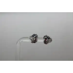 AFFINITY KHR 14k W.G RUBY, SAPPHIRE & DIAMOND LOVE KNOT earrings #