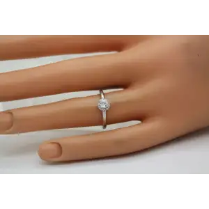 10k W.G. .40ctw Cushion Cut DIAMOND HALO ring size 6