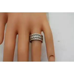 .925 S.S. BALI WAVE ROPE DESIGN BAND ring size 7.5 #