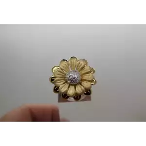 ROSS SIMONS gold over .925 Sterling DAISY/SUNFLOWER DESIGN ring size 7