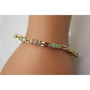 FAS .925 S.S. MULTI COLOR OPAL PANEL bracelet 7