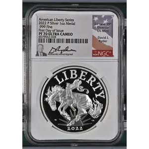 2022 P .999 Fine First Day of Issue American Liberty Series ULTRA CAMEO (2)