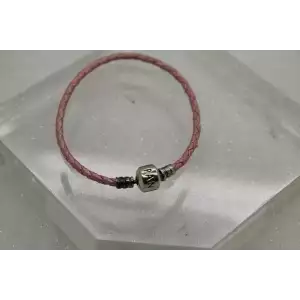 Authentic PANDORA ALE .925 PINK LEATHER BARREL CLASP 7 1/2