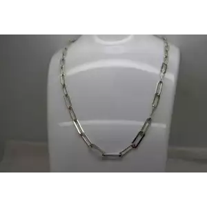 PAOLO ROMEO ITALY .925 S.S. 5mm PAPERCLIP DESIGN necklace 22