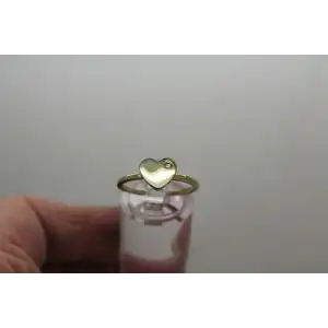 Gold Over .925 Sterling Silver CZ acc. HEART RING size 8 #