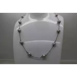 HONORA .925 S.S. Genuine FRESHWATER GREY & PINK PEARL necklace 18