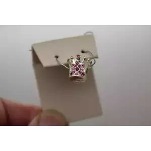 Authentic CHAMILIA PINK SWAROVSKI CRYSTAL CROWN  charm
