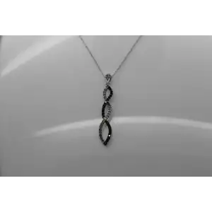 JWBR KAY JEWELERS 10k W.G. BLACK & WHITE DIAMOND TWIST INFINITY 18