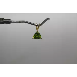 14k Yellow Gold TRILLION CUT PERIDOT pendant