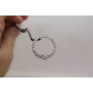14k White Gold 1.0ctw DIAMOND OPEN CIRCLE DESIGN pendant