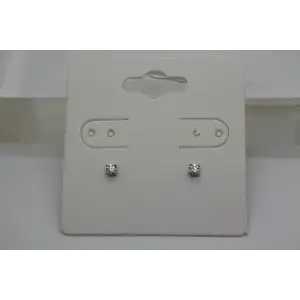 Signed 14k W.G. .16ctw Round Cut DIAMOND STUD earrings #